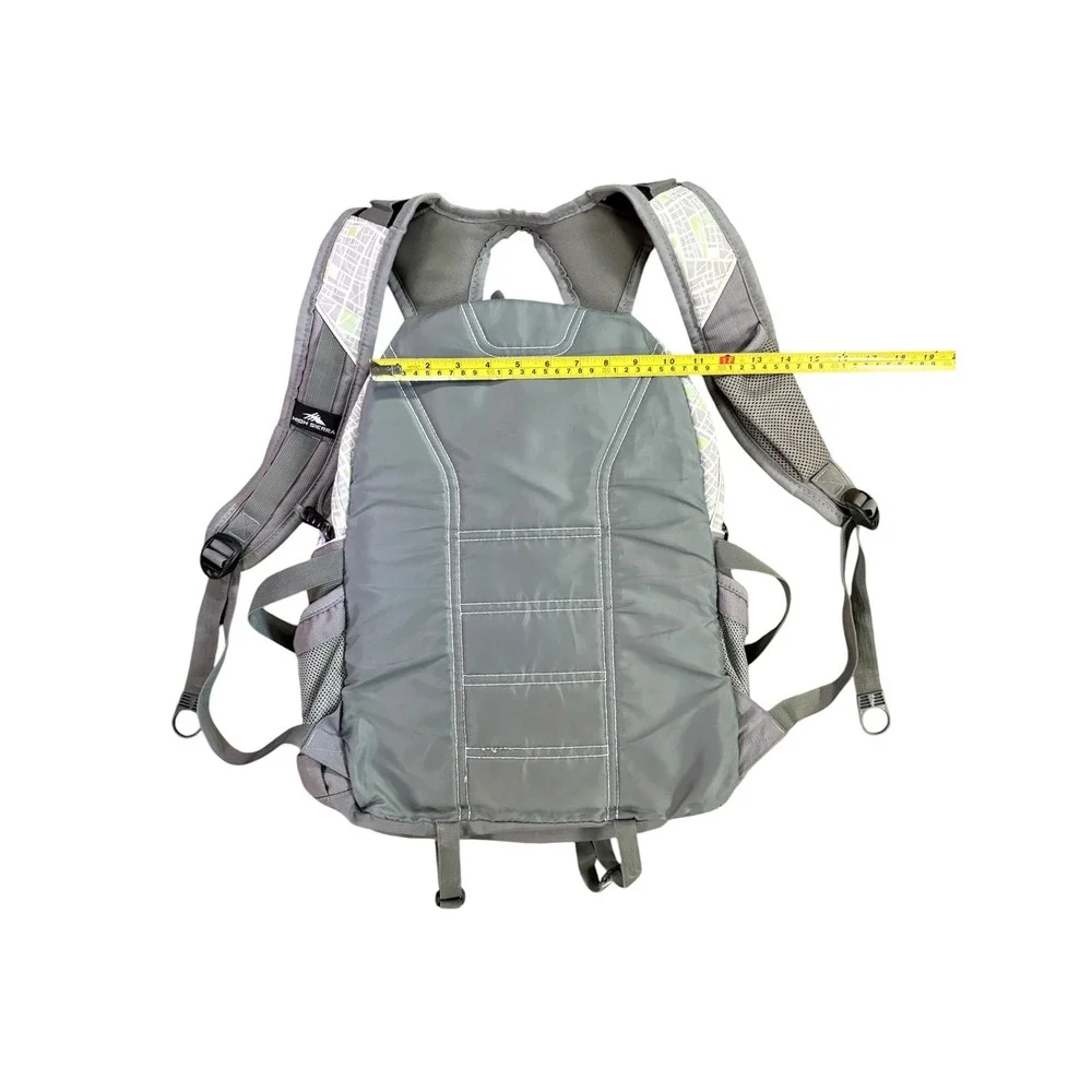 High Sierra Gray Map Print Multi Pocket Hiking Travel Backpack